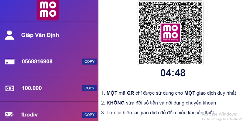 Nạp tiền Bj88 Nạp tiền thuận tiện qua ví Momo